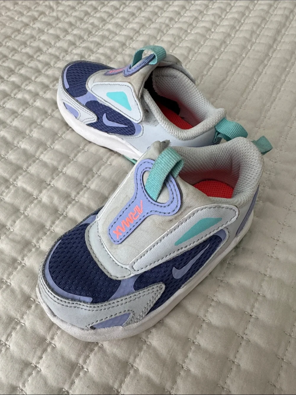 Nike Kids Navy, Teal & Coral Slip-On Sneakers